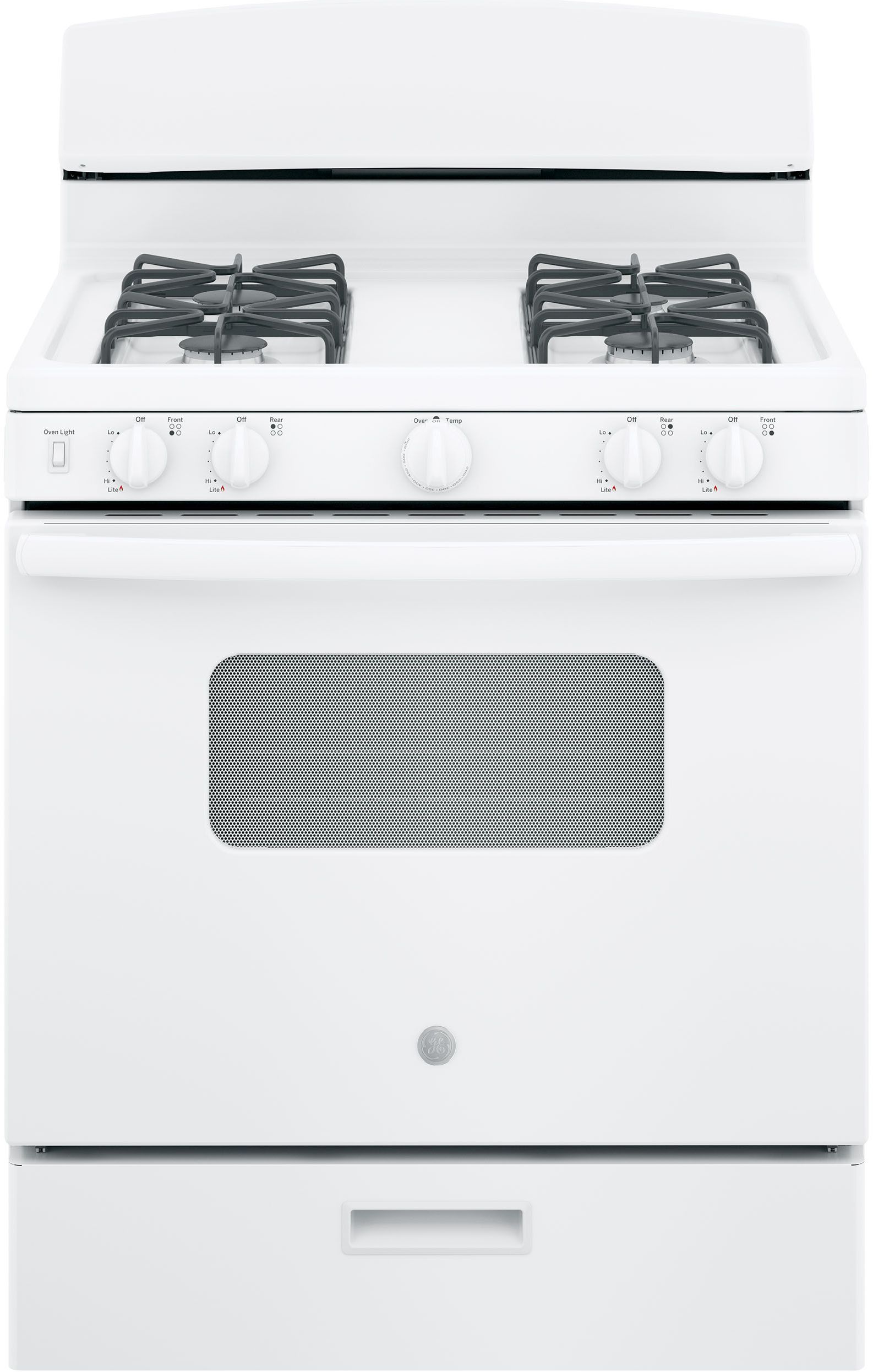 GE® 30" White Freestanding Gas Range