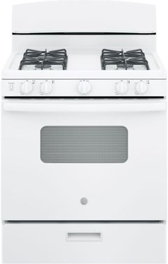 GE® 30" White Freestanding Gas Range