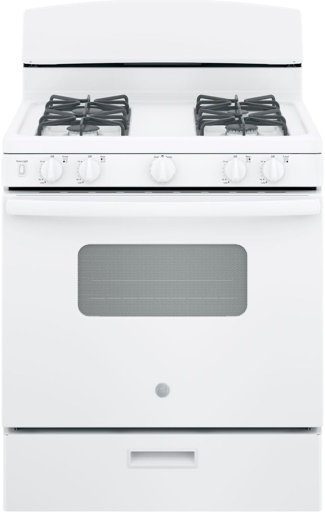 GE® 30" White Freestanding Gas Range