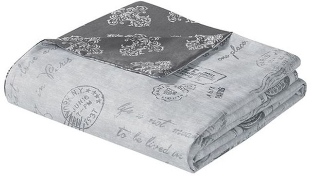 Olliix by 510 Design Grey/Charcoal King/California King Marseille 5 Piece Reversible Paris Print Duvet Cover Set-2