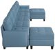 Homelegance® Garren 7-Piece Blue U-Shape Sectional with Storage and Ottomans-2