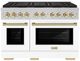 ZLINE Autograph Edition Paramount 48" 6.7 Cu. Ft. Satin Stainless Steel Gas Range with 8 Burner DuoPro™ Cooktop and Dual Ovens with White Matte Doors and Polished Gold Accents-0