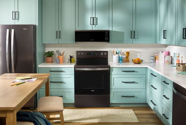 Whirlpool® 1.1 Cu. Ft. Black Stainless Over The Range Microwave-5