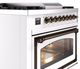 Ilve® Nostalgie II Noblesse 36'' White Pro Style Dual Fuel Range with Burnished Trim-4