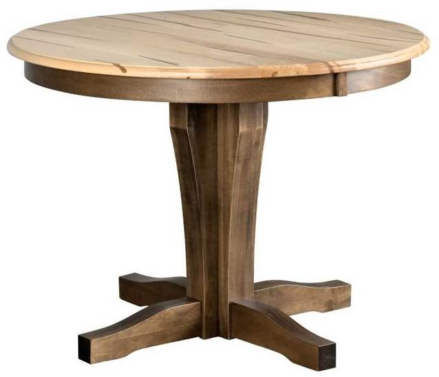 Country View Woodworking Customizable Make It Your Way 8 Wormy Maple Top Dining Table with 1 Leaf-0