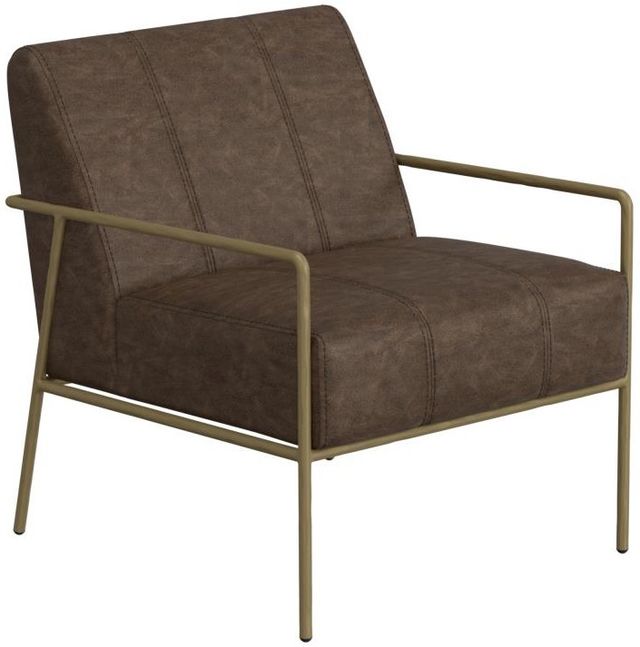 International Furniture Direct Aragon Dark Brown/Blacksmithing Gold Accent Chair-0