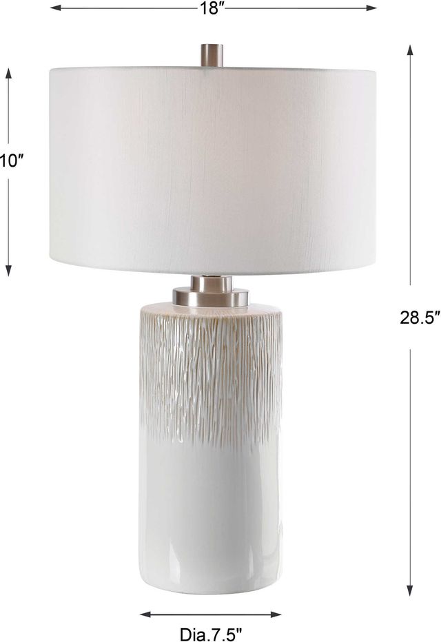 Uttermost® Georgios White Cylinder Table Lamp-2