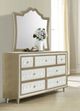 Coaster® Antonella Camel/Ivory 7-Drawer Upholstered Dresser and Mirror-4