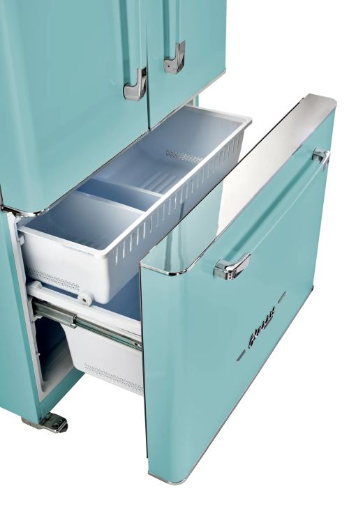Unique® Appliances Unique 36 in. 21.4 Cu. Ft. Ocean Mist Turquoise Counter Depth French Door Refrigerator-3
