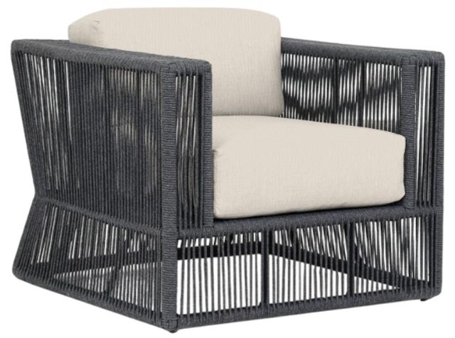 Sunset West Milano Charcoal Gray Aluminum/Olefin Rope Outdoor Club Chair with Echo Ash Cushion-0