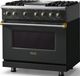 Viking® 5 Series 36" Antique Bronze Pro Style Dual Fuel (NG) Range with Brushed Brass Trim-3