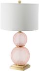 A & B Home Brass/Pink Globe Lamp-0