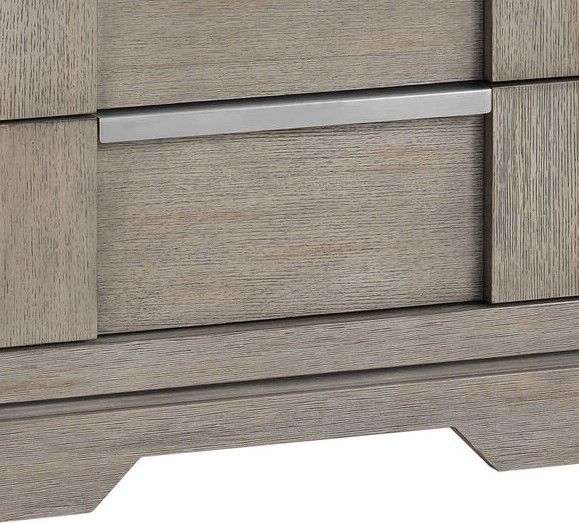 Elements International Kelis Gray 3-Drawer Nightstand with USB-2