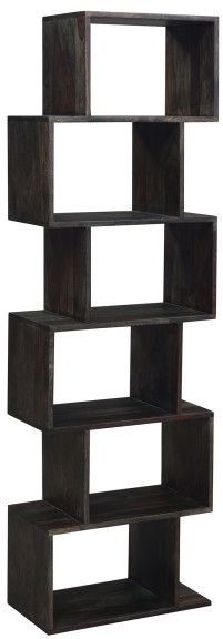 Porter International Designs Fall River Gray 6-Tier Bookcase-0