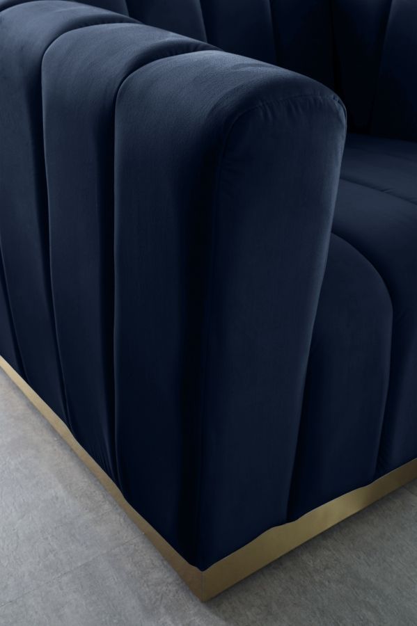 Meridian Furniture Marlon Navy Velvet Loveseat-3