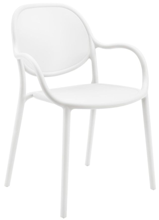 Monarch Specialties Inc. 4-Piece White Stacking Dining Armchair-0
