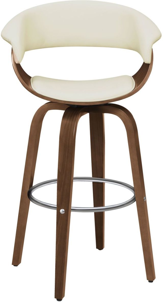 Coaster® Zion Ecru/Walnut Upholstered Swivel Bar Stool-3