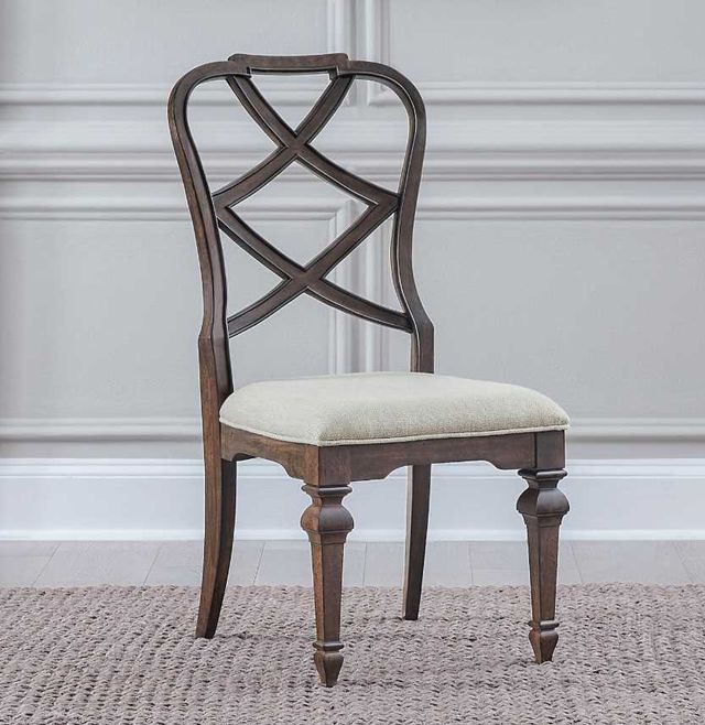 Liberty Furniture Provence Park Chateau Brown/Cream Wood Back Side Chair-1