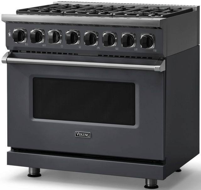 Viking® 7 Series 36" Cast Black Pro Style Dual Fuel Range-3