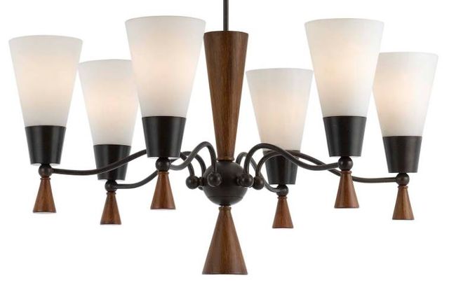 Cal® Lighting & Accessories Verona 6-Light Frosted White Chandelier-1