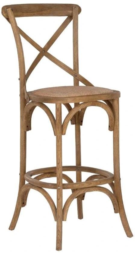 Linon Roxy Weathered Gray Wash Bar Stool-0