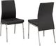 Brassex Inc. Amber 2-Piece Black/Chrome Dining Chair Set-2