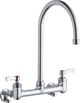 Elkay Chrome Scrub/Handwash 8" Centerset Wall Mount Faucet with Lever Handles -0