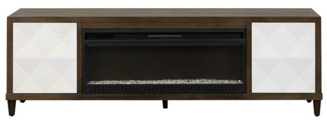 Martin Furniture Stellar Dark Brown/White 81" Fireplace TV Stand-2