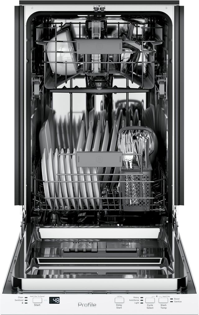 GE Profile™ 18" White Top Control Built In Dishwasher-2