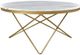 Moe's Home Collection Haley White Marble Round Coffee Table with Gold Iron Base-0