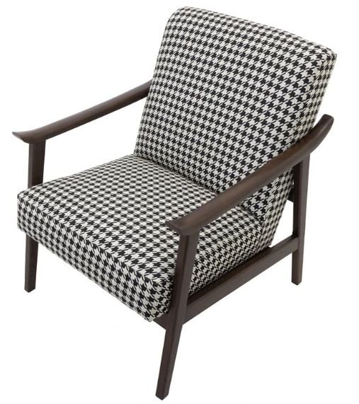 YHD Richton Houndstooth Black/Brown Lounge Chair-1