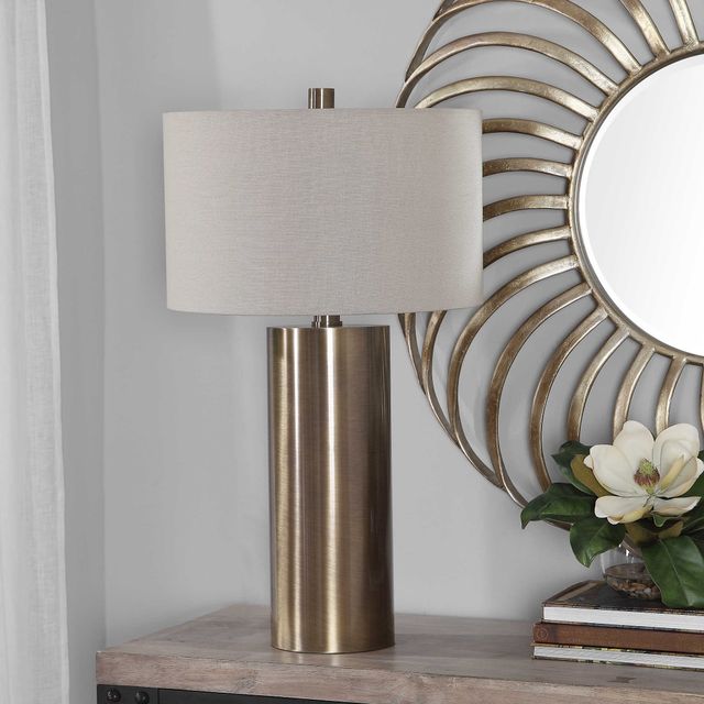 Uttermost® Taria Antiqued Brushed Brass Table Lamp-1