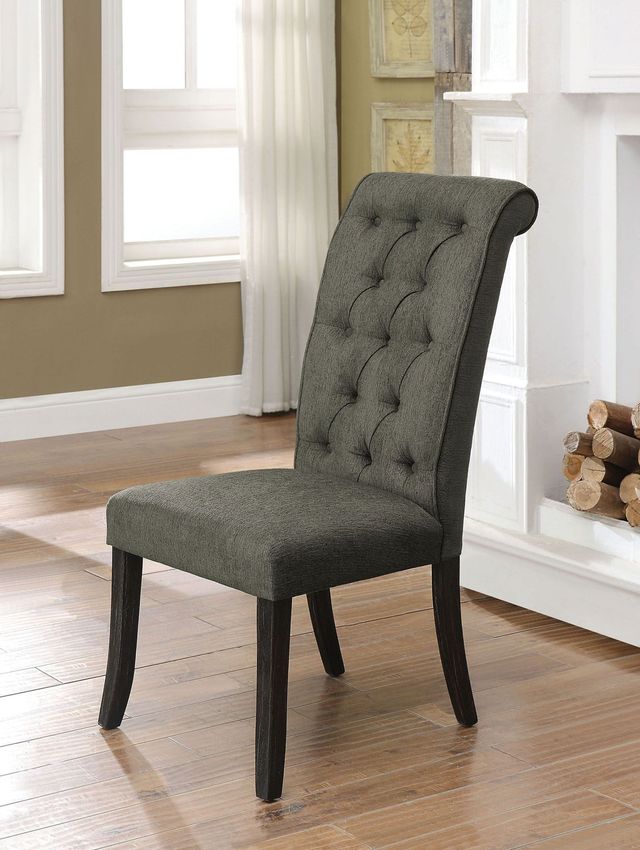 Furniture of America® Sania III 2-Piece Antique Black/Gray Dining Side Chair Set-3