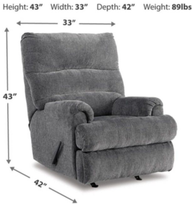 Signature Design by Ashley® Man Fort Graphite Rocker Recliner-3