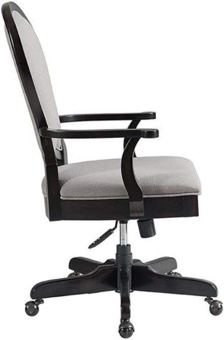 Riverside Furniture Clinton Hill Kohl Black Round Back Upholstered Desk Chair-1