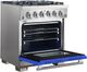 FORNO® Capriasca 30" Stainless Steel Pro Style Gas Range with Blue Door-3
