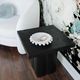 TOV Furniture Kayla Black Faux Plaster Indoor/Outdoor Side Table-1