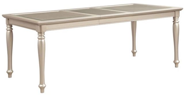 Mazin Furniture Celandine Silver Dining Table with Glass Insert-0