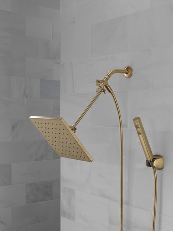Delta Universal Showering Champagne Bronze 10" Raincan Shower Head and Handheld Combo with Adjustable Extension Arm-2