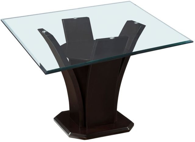 Homelegance® Daisy Glass Top 54" Espresso Square Dining Table -2