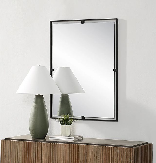 Renwil® Marco Matte Black Accent Mirror-1