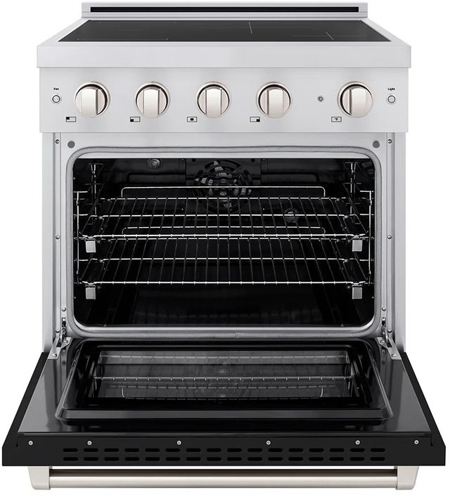 ZLINE Autograph Edition Paramount 30" Stainless Steel Pro Style Induction Range with Black Matte Door-1