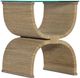 Hooker® Furniture Melange Lenny Glass Top Woven End Table with Brown Base-0