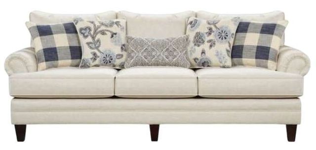 Fusion Furniture Catalina Linen White 96" Sofa-0