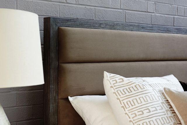 Lexington Home Santana Gramercy Cerused Gray/Mocha Brown California King Upholstered  Headboard-1