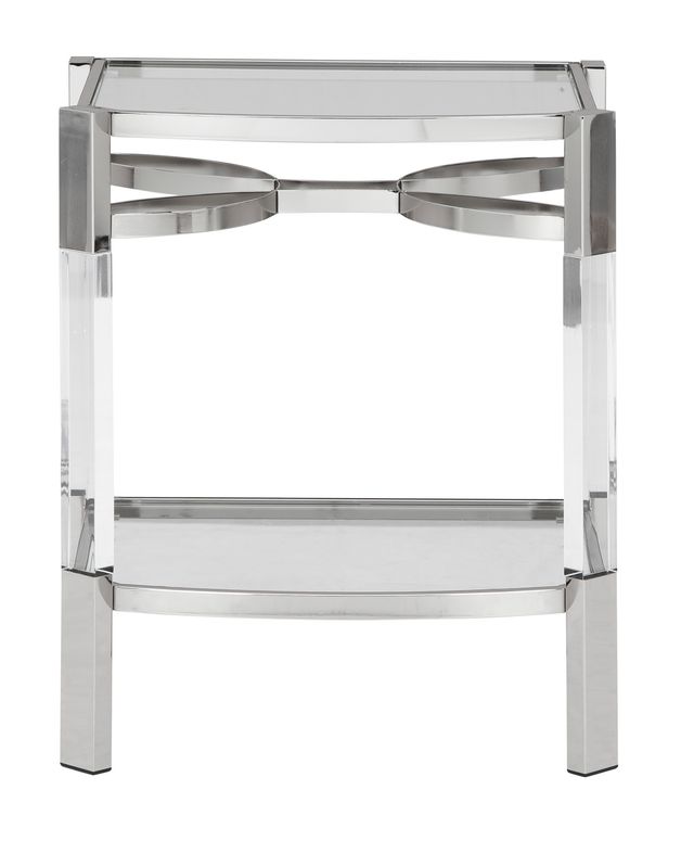 Signature Design by Ashley® Chaseton Clear Glass Accent Table  with Silver Base-2