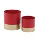 A & B Home 2-Piece Gold/Red Flower Pot with Edge Down Set-0