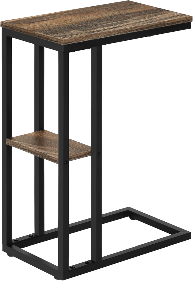 Monarch Specialties Inc. Brown Reclaimed 25"H Accent Table with Black Metal Base-2
