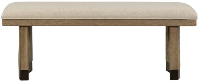 Magnussen Home® Tristan Beige/Swiss Coffee Brown Upholstered Bench-2