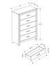 Monarch Specialties Inc. Bleached Oak 5-Drawer Chest-2